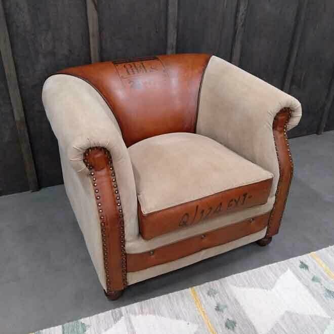 Alaska Armchair - Leather/Canvas