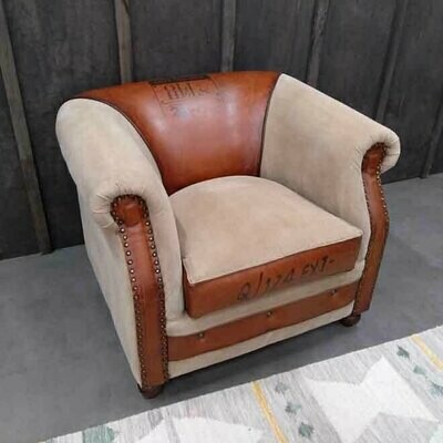Alaska Armchair - Leather/Canvas