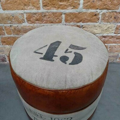 Pouff Canvas Leather Texas