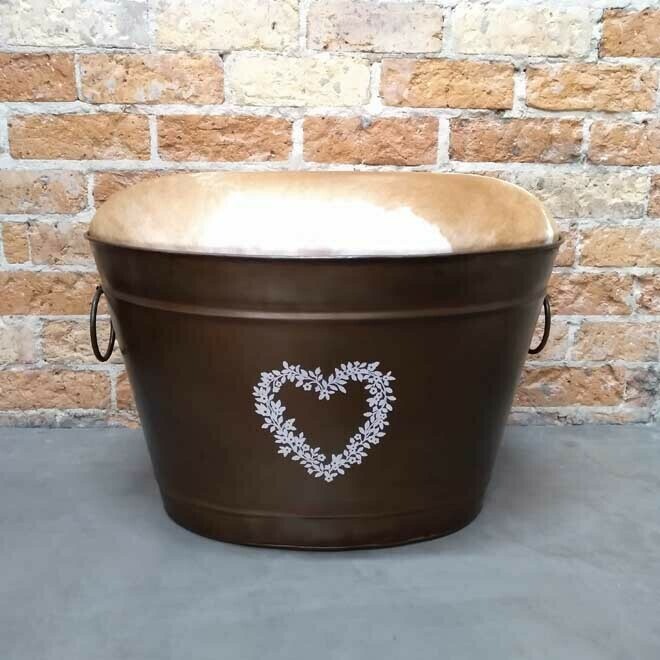 Detroit  Stool Tan Hide - Large