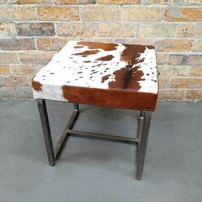 Nate Hide Stool - Caramel