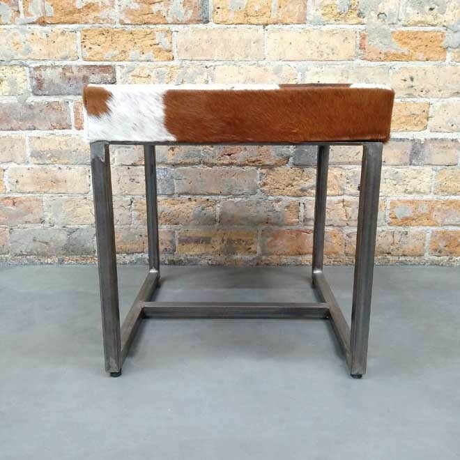 Nate Hide Stool - Caramel
