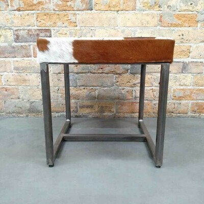 Nate Hide Stool - Caramel