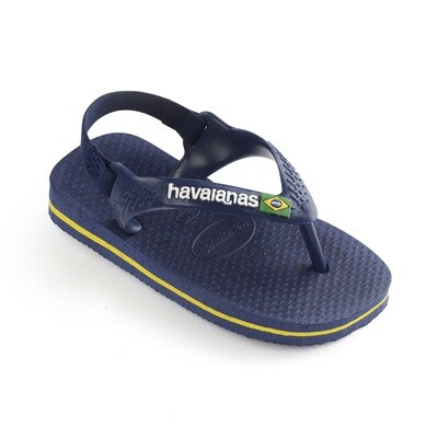 Havaianas Baby Brazil Logo - Navy/Yellow