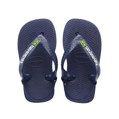 Havaianas Baby Brazil Logo - Navy/Yellow