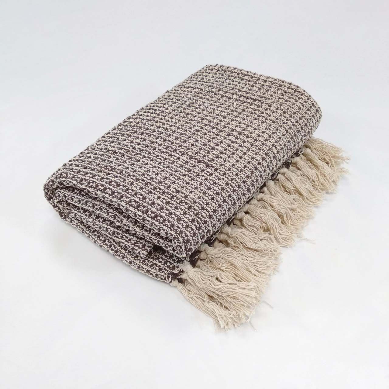 Waffle Weave Cotton Throw - Mocha