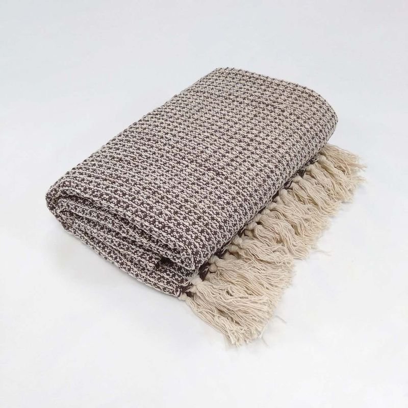 Waffle Weave Cotton Throw - Mocha