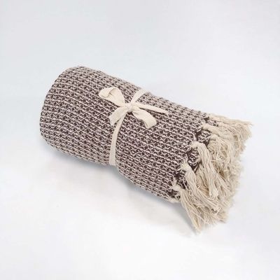 Waffle Weave Cotton Throw - Mocha