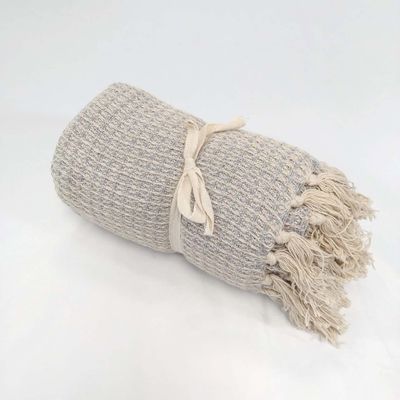 Waffle Weave Cotton Throw - Grey