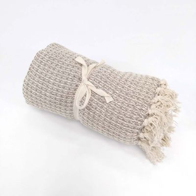 Waffle Weave Cotton Throw - Beige
