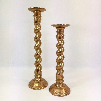 Twisted Candle Holder Gold Lg