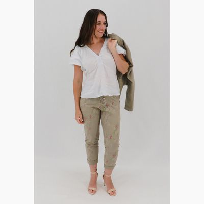 Cora Skinny Fit Pant - Botanic