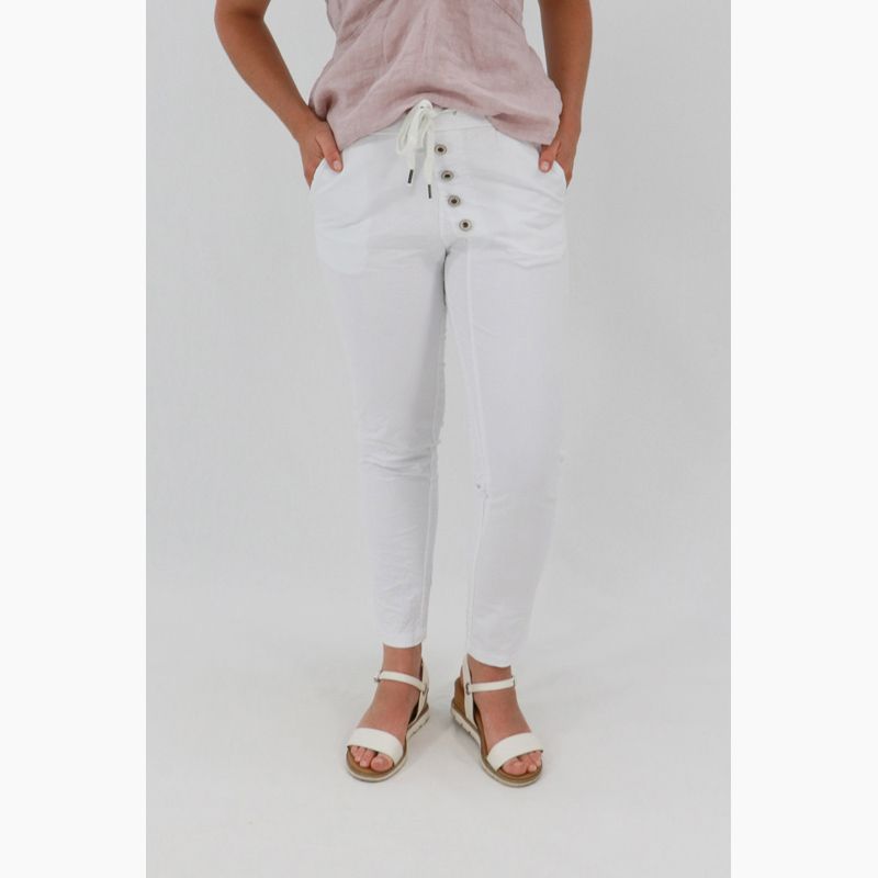 Cora Skinny Fit Pant - Basic, Colour: White, Size: S/M