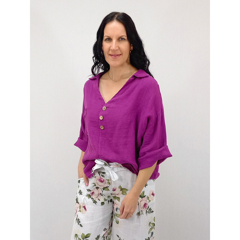 Petra Button V-Neck - Basic - $175.00