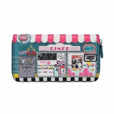 Large Ziparound Wallet - Kitty's Diner - Was $134.99