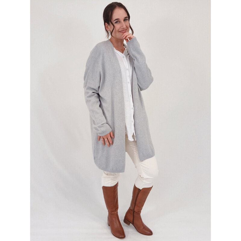 Livia SuperSoft Viscose Cardi $169, Colour: Silver Stone