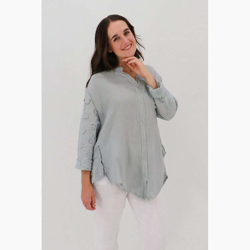 Roberta Eyelet A-line Shirt