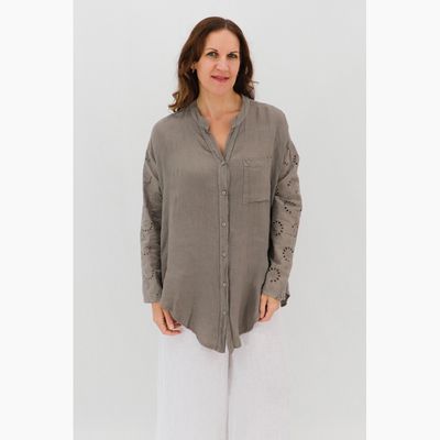 Roberta Eyelet A-line Shirt