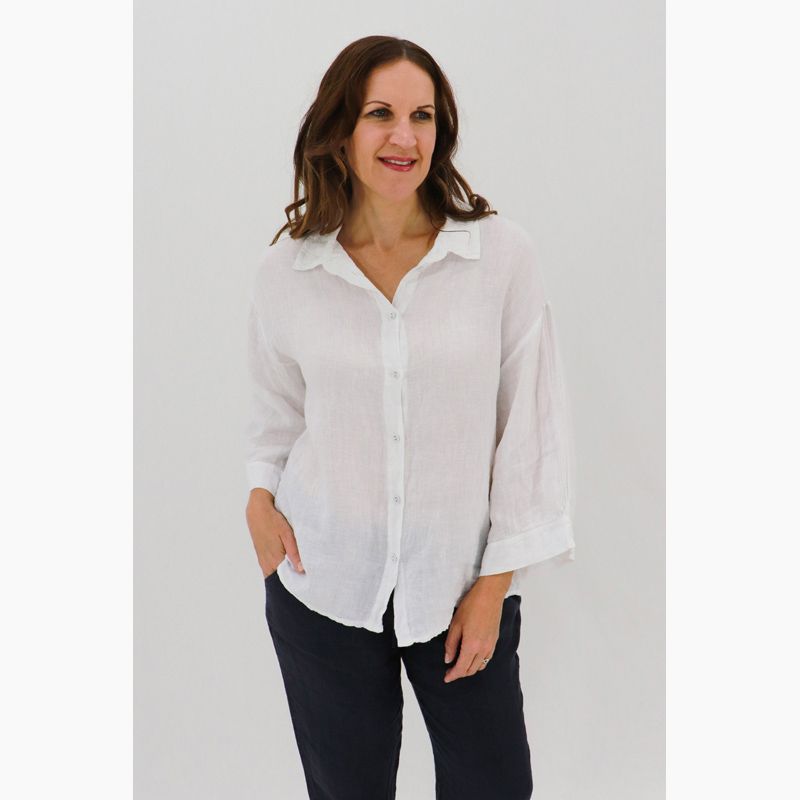Tullia Wide Sleeve Shirt, Colour: White, Size: S/M