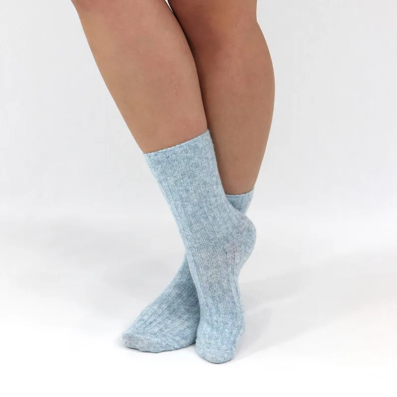 Honeydew Ribbed Wool Snuggle Socks