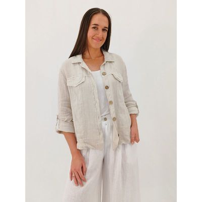 Roma Linen Shirt Jacket