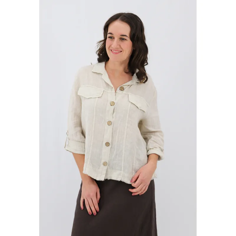 Roma Linen Shirt Jacket