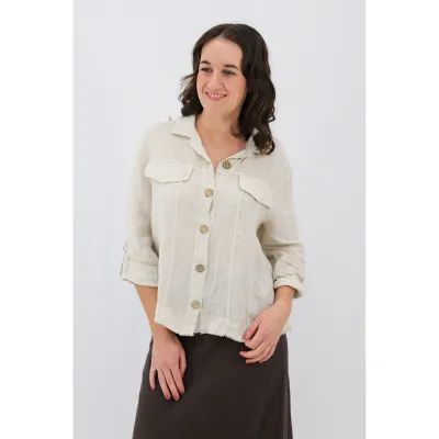 Roma Linen Shirt Jacket