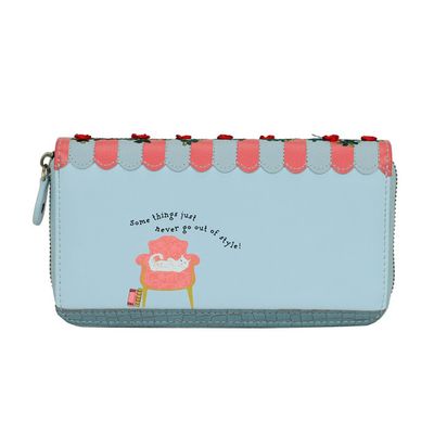 Large Ziparound Wallet - Vintage Rose