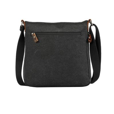 TRP0237 - Small Zip Top Shoulder Bag - Black Wash