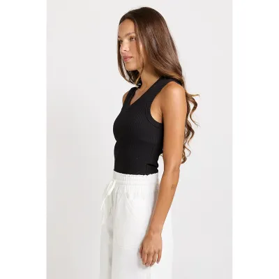Francis Rib Tank - Black