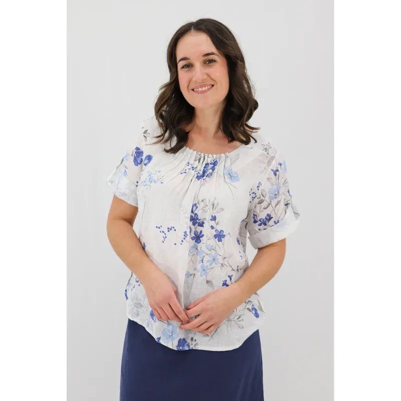 Rolled Sleeve Top - Petite Posy