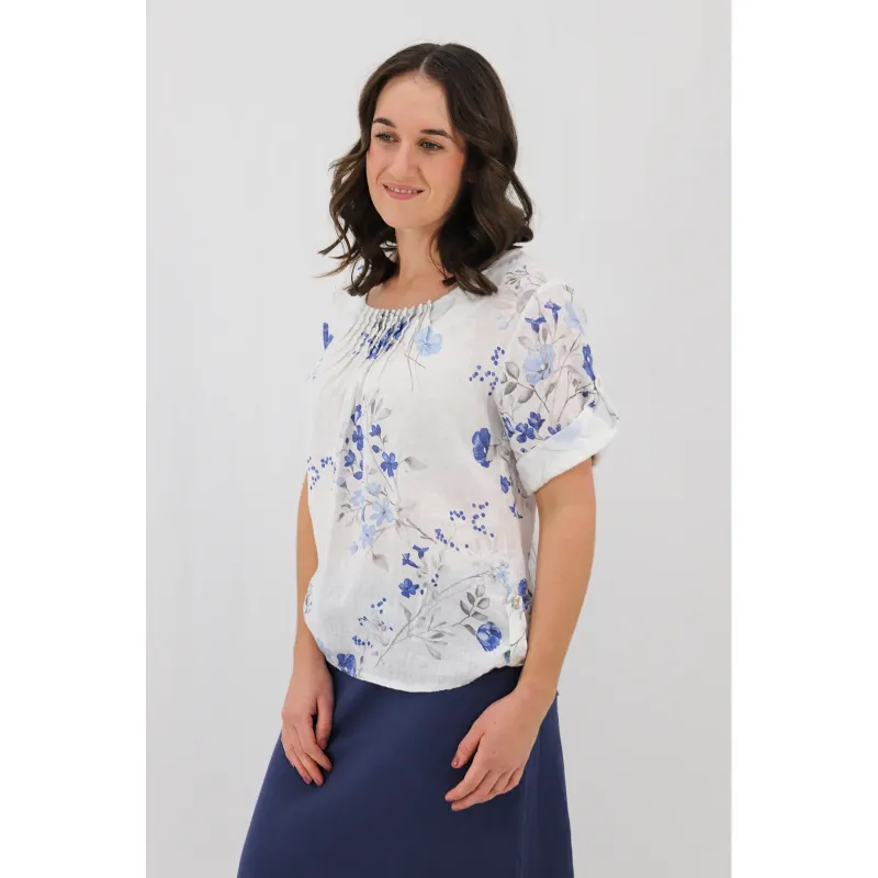 Rolled Sleeve Top - Petite Posy