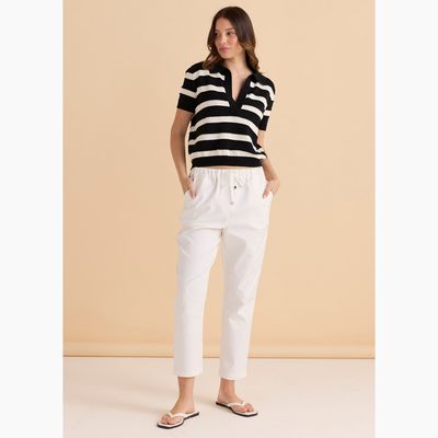 Salford Knit Polo - Cream/Black