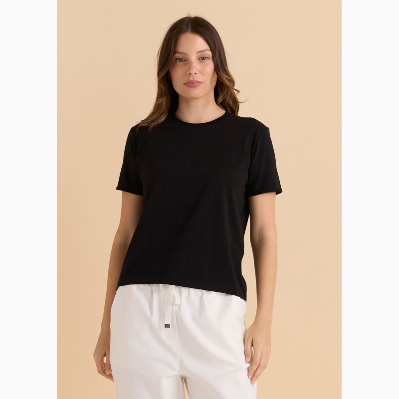 Cotton Slim Fit Tee - Black