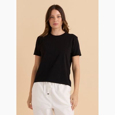 Cotton Slim Fit Tee - Black