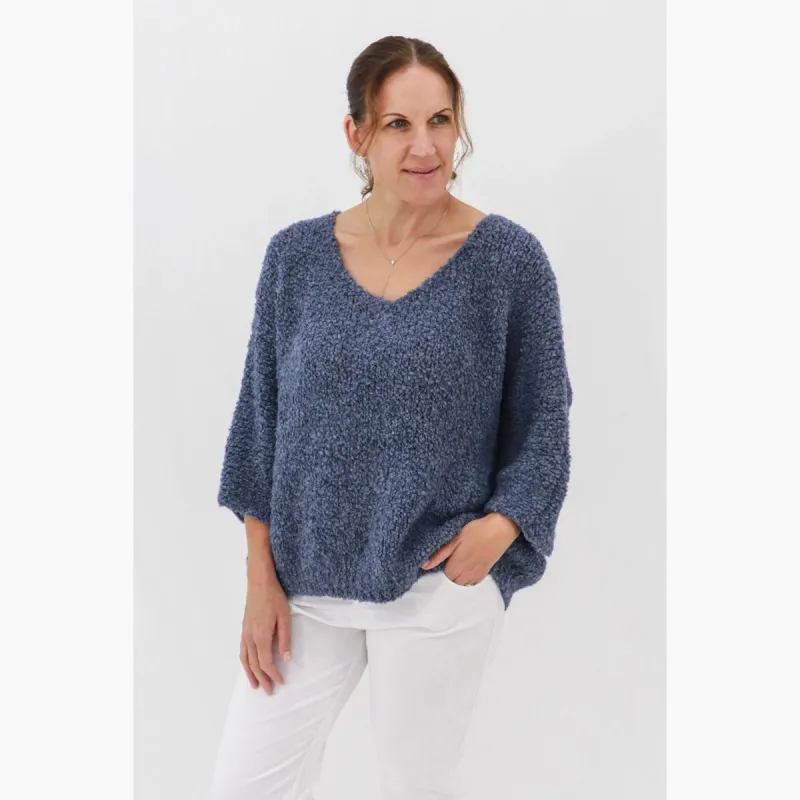 Caro V-Neck Bouclé Sweater