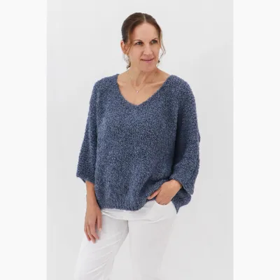 Caro V-Neck Bouclé Sweater