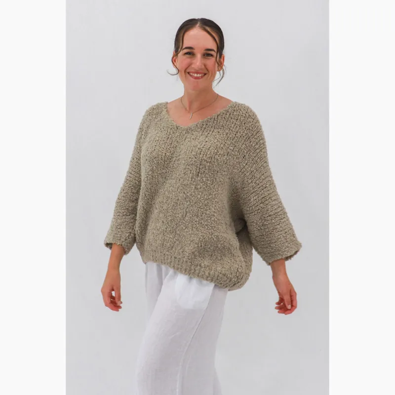 Caro V-Neck Bouclé Sweater