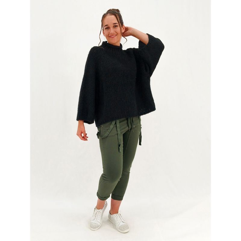 Soraya Boxy Bouclé Sweater, Colour: Black, Size: OS