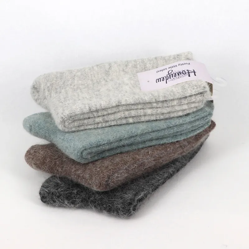 Honeydew Wool &amp; Rabbit Snuggle Socks