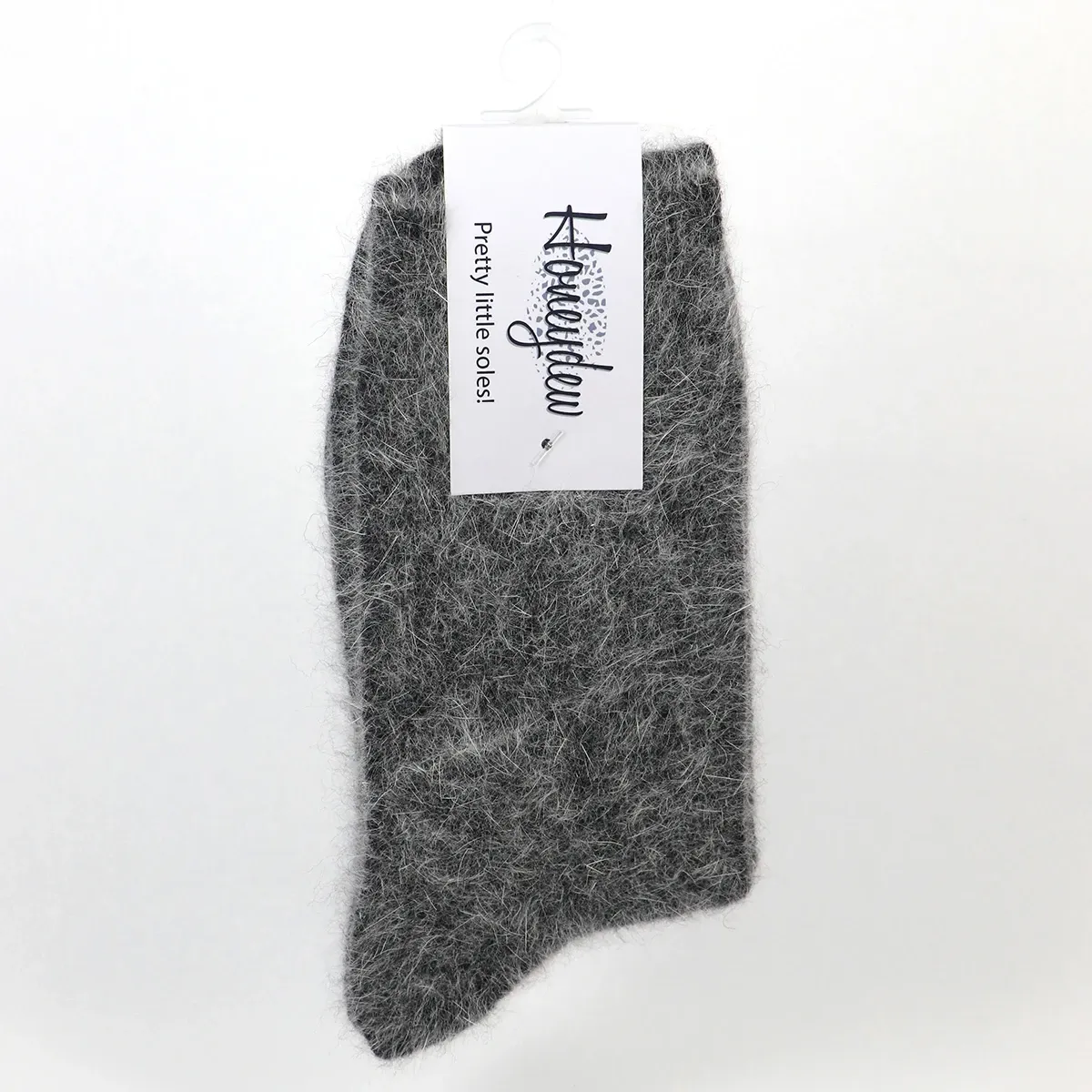 Honeydew Wool &amp; Rabbit Snuggle Socks, Colour: Charcoal