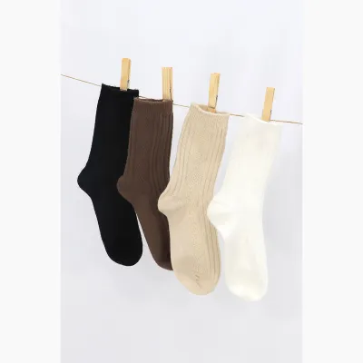 Honeydew Diamond Knit Snuggle Socks