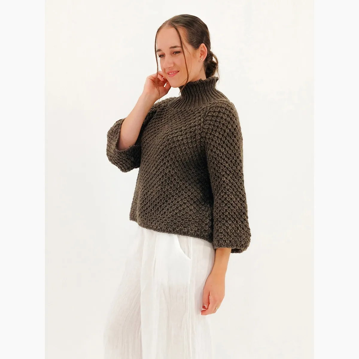 Idalia Super-Textured Knit, Colour: Espresso, Size: OS