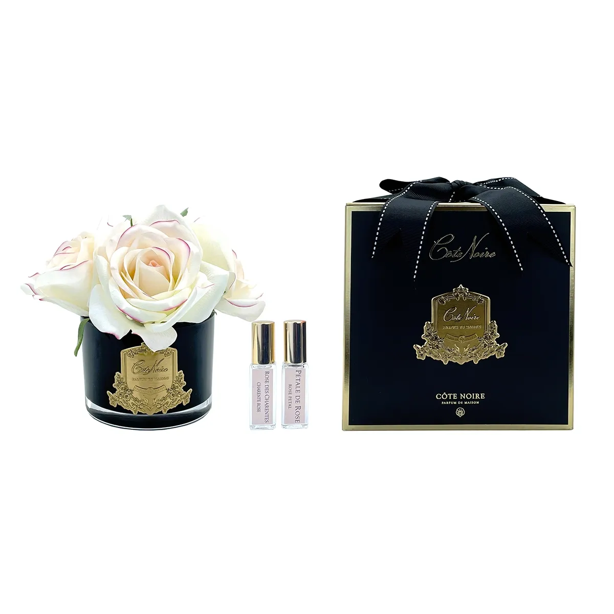 Five Rose - Pink Blush - Black Glass Gold Badge