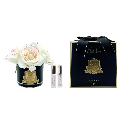 Five Rose - Pink Blush - Black Glass Gold Badge