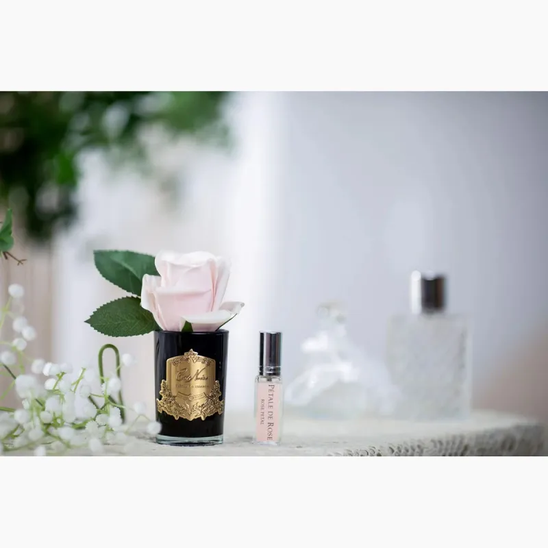 Rose Bud Black Glass - French Pink
