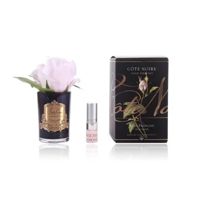 Rose Bud Black Glass - French Pink