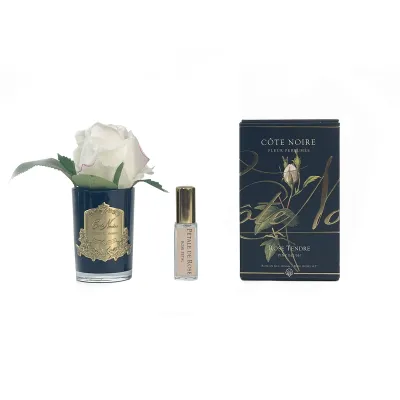 Rose Bud Black Glass - Gold Pink Blush