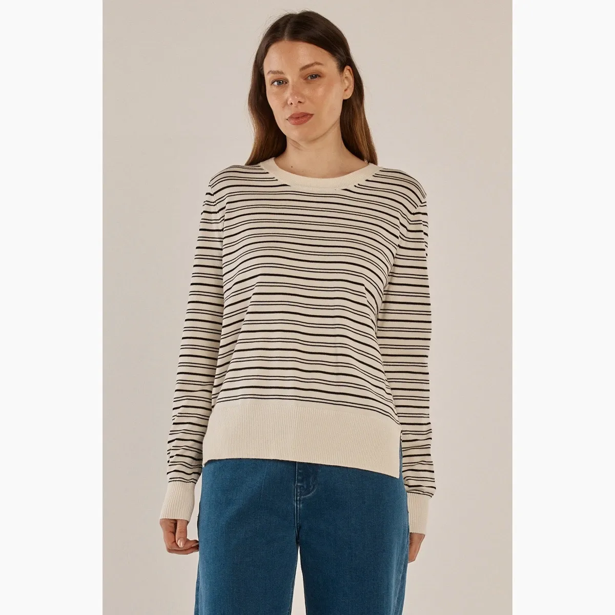 Louis Sweater - Cream/Black Stripe