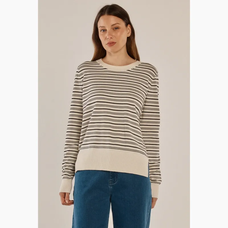 Louis Sweater - Cream/Black Stripe